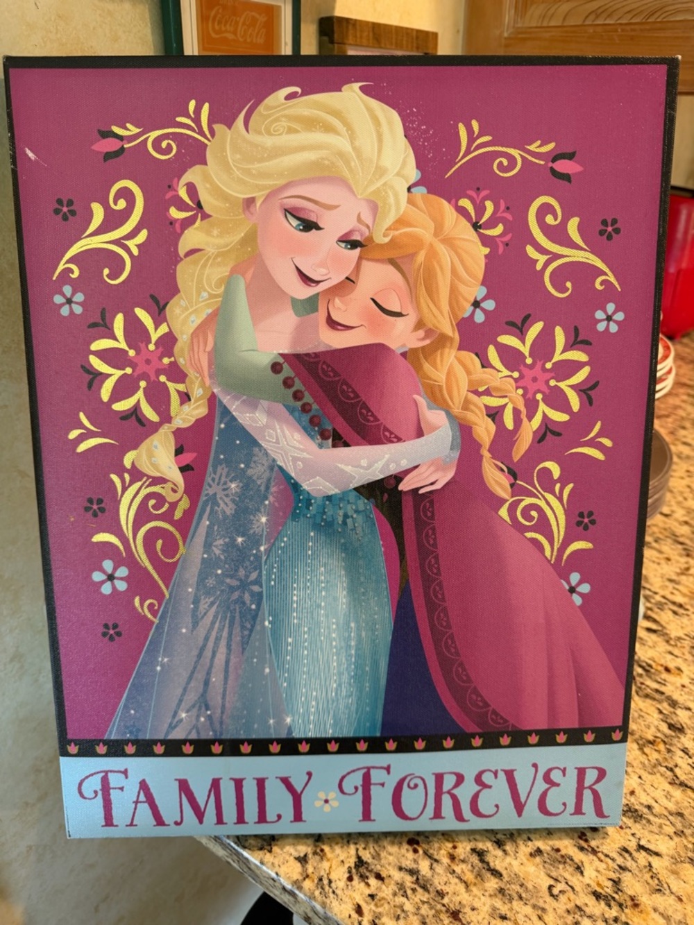 Frozen Sisters "Family Forever" Wall Art - Purple, Blue, Pink